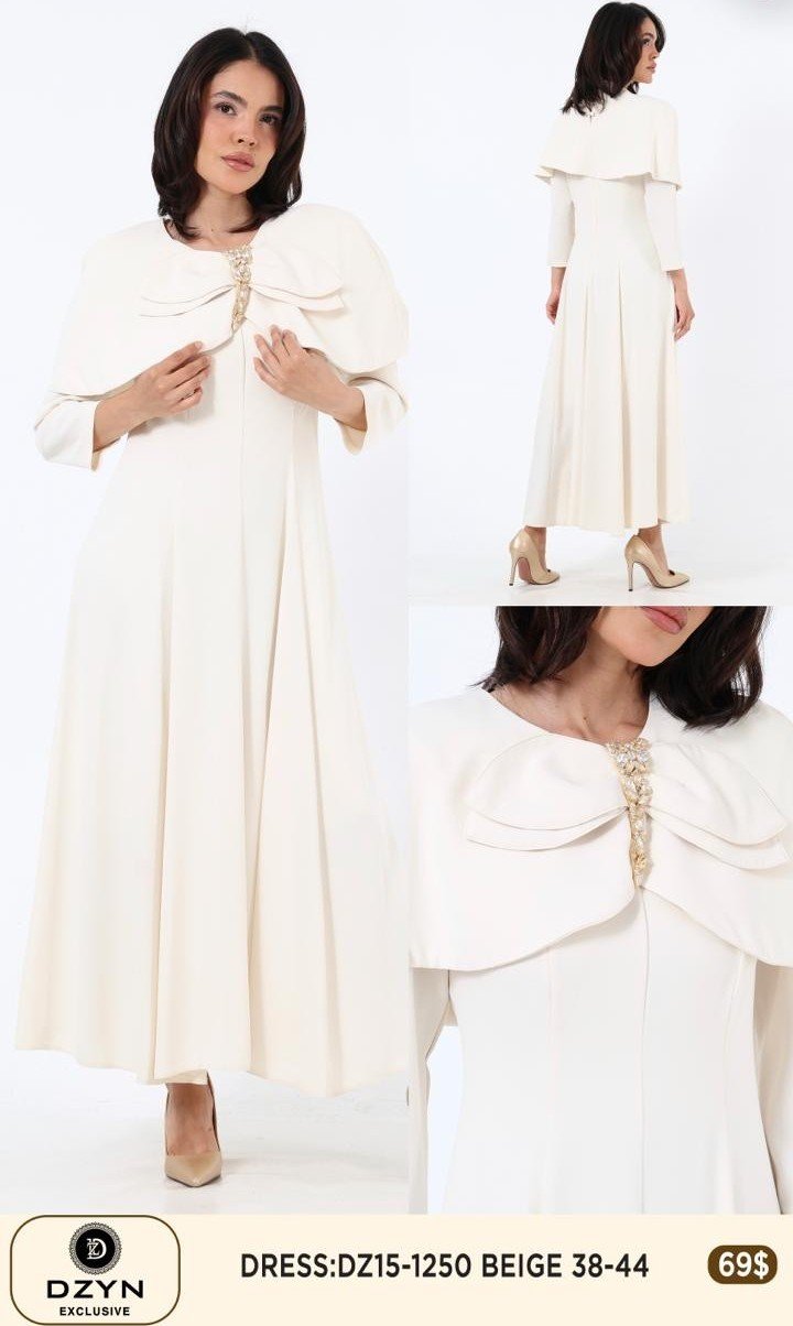 Платье DZYN EXCLUSIVE (Бежевый, модель DZ15-1250) оптом