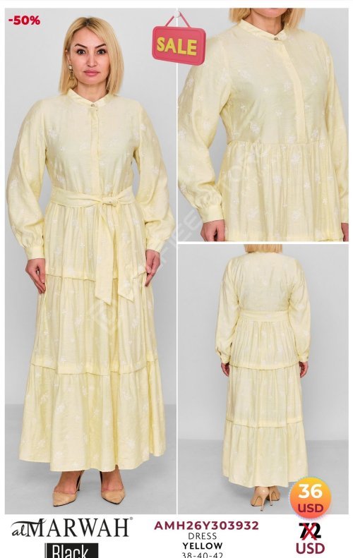Платье Al Marwah (Желтый, модель AMH26Y303932) оптом