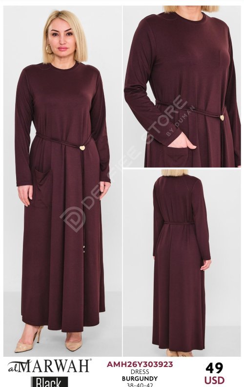 Платье Al Marwah (Бордовый, модель AMH26Y303923) оптом