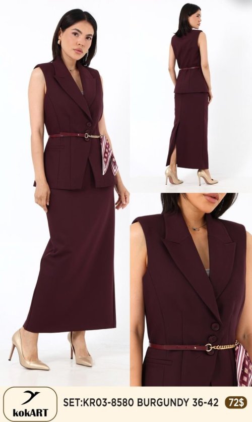 Костюмы и комплекты KOKART (Бордовый, модель KR03-8580) оптом
