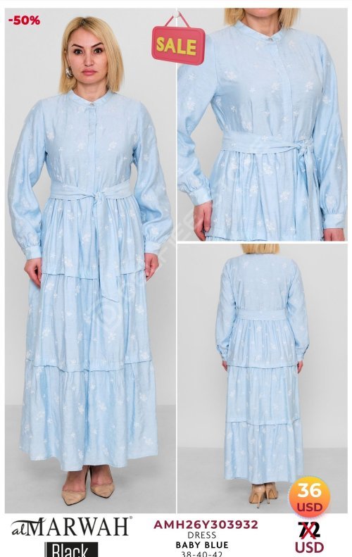 Платье Al Marwah (Небесно-голубой, модель AMH26Y303932) оптом