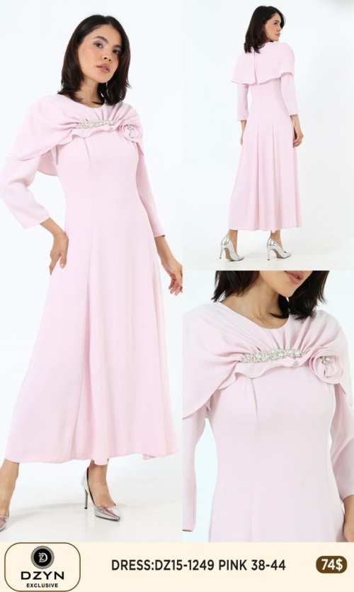 Платье DZYN EXCLUSIVE (Розовый, модель DZ15-1249) оптом