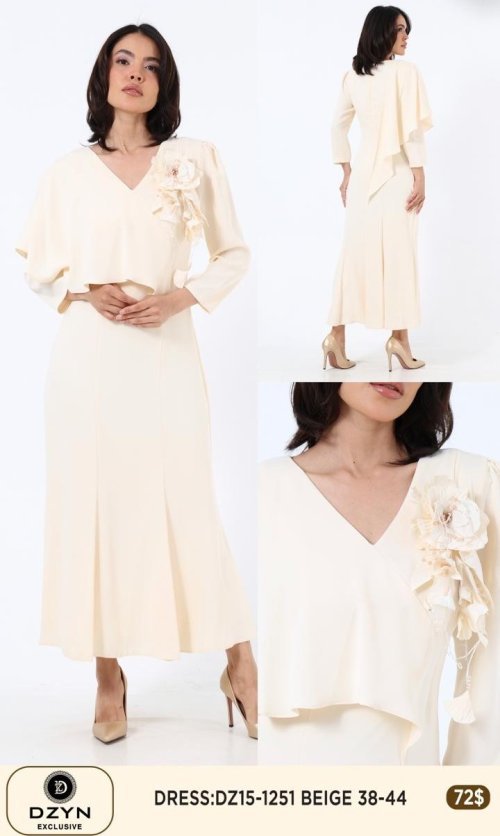 Платье DZYN EXCLUSIVE (Бежевый, модель DZ15-1251) оптом