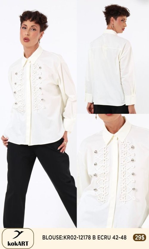 Блузка KOKART (Кремовый, модель KR02-12178) оптом