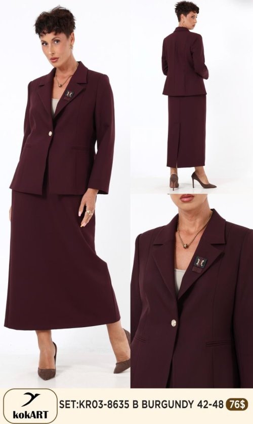 Костюмы и комплекты KOKART (Бордовый, модель KR03-8635) оптом