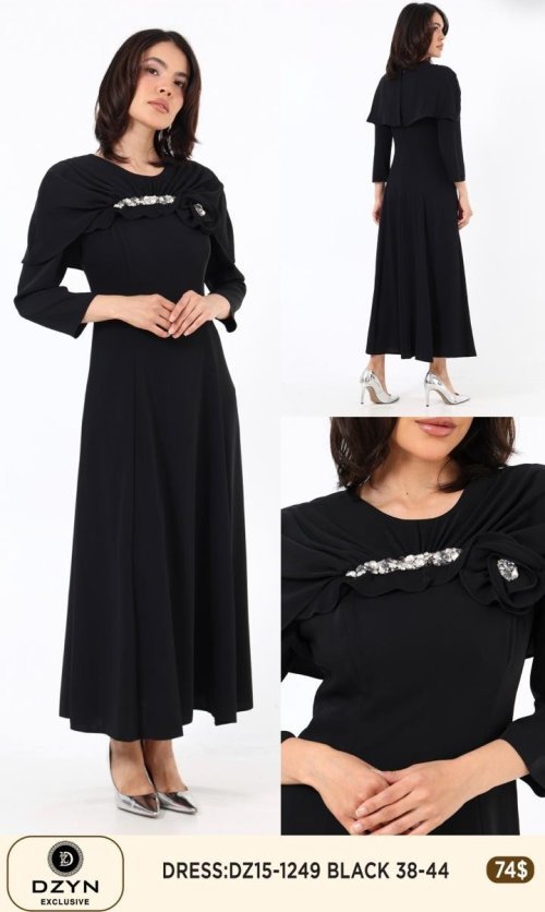 Платье DZYN EXCLUSIVE (Черный, модель DZ15-1249) оптом