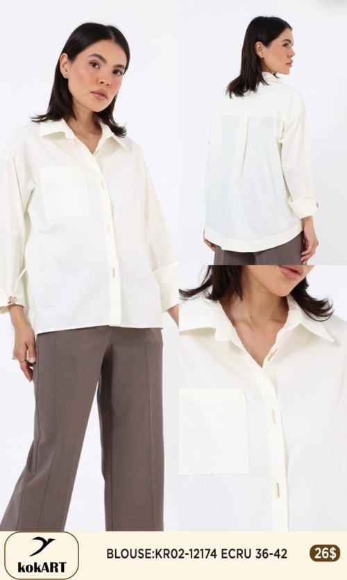 Блузка KOKART (Кремовый, модель KR02-12174) оптом