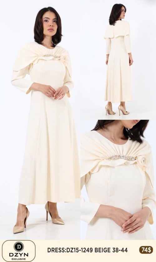 Платье DZYN EXCLUSIVE (Бежевый, модель DZ15-1249) оптом