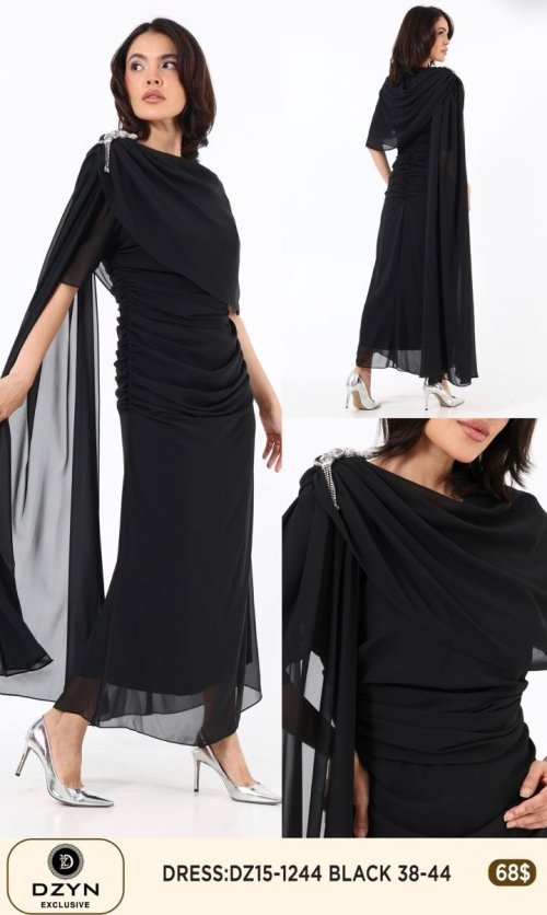 Платье DZYN EXCLUSIVE (Черный, модель DZ15-1244) оптом