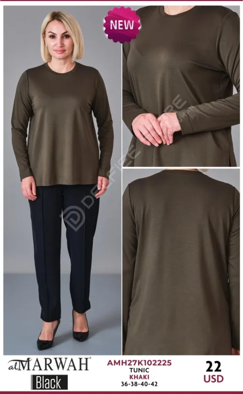Туника AL MARWAH Black (Olive, модель AMH27K102225) оптом