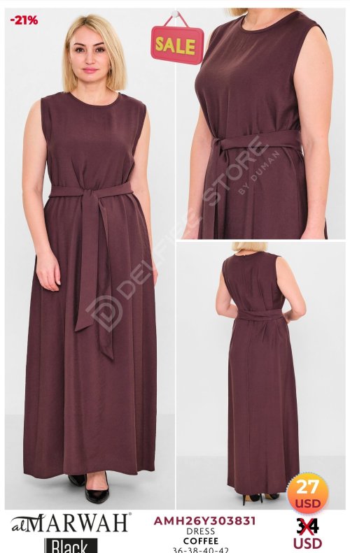 Платье AL MARWAH Black (Коричневый, модель AMH26Y303831) оптом