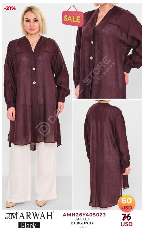 Жакет AL MARWAH Black (Бордовый, модель AMH26Y405023) оптом