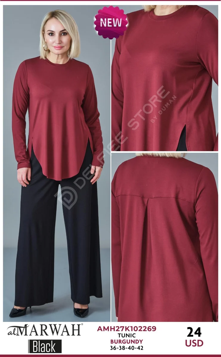 Туника AL MARWAH Black (Burgundy, модель AMH27K102269) оптом