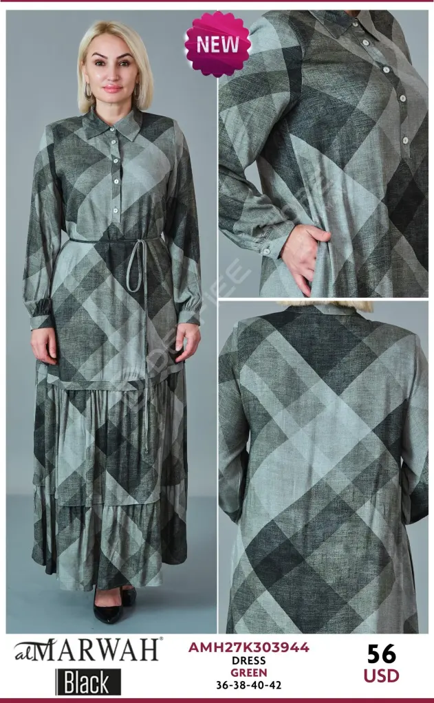 Платье AL MARWAH Black (Green, модель AMH27K303944) оптом