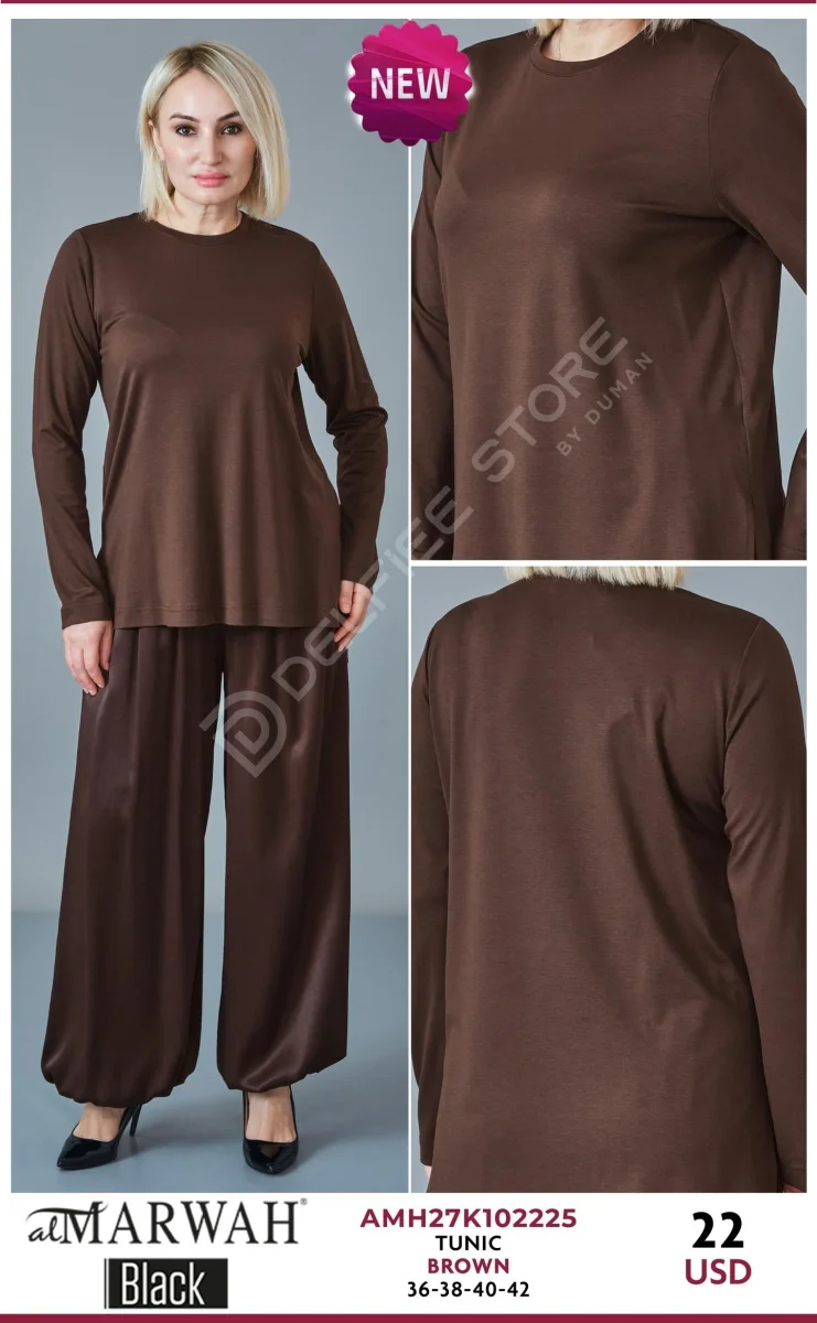Туника AL MARWAH Black (Brown, модель AMH27K102225) оптом