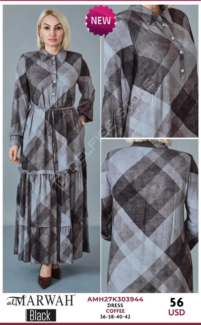 Платье AL MARWAH Black (Brown, модель AMH27K303944) оптом