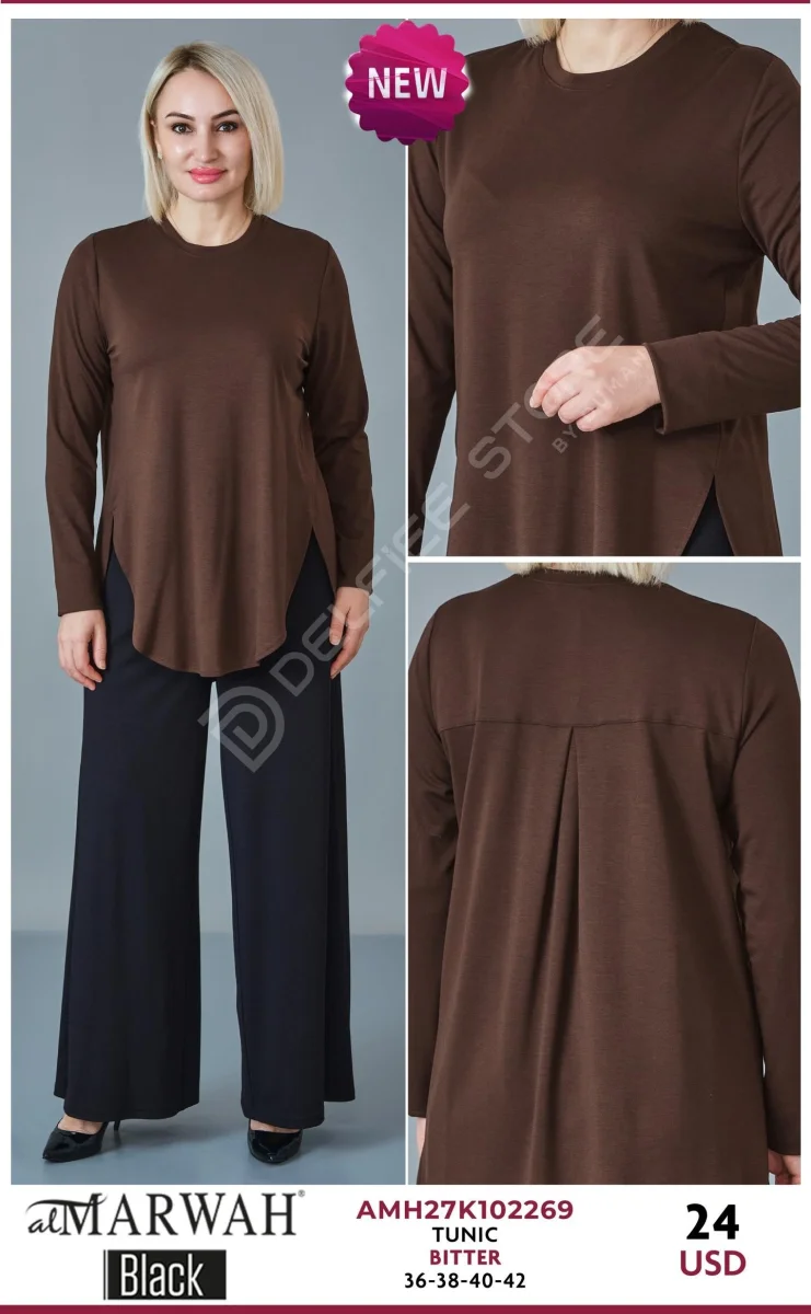 Туника AL MARWAH Black (Brown, модель AMH27K102269) оптом
