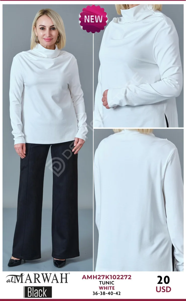 Туника AL MARWAH Black (White, модель AMH27K102272) оптом