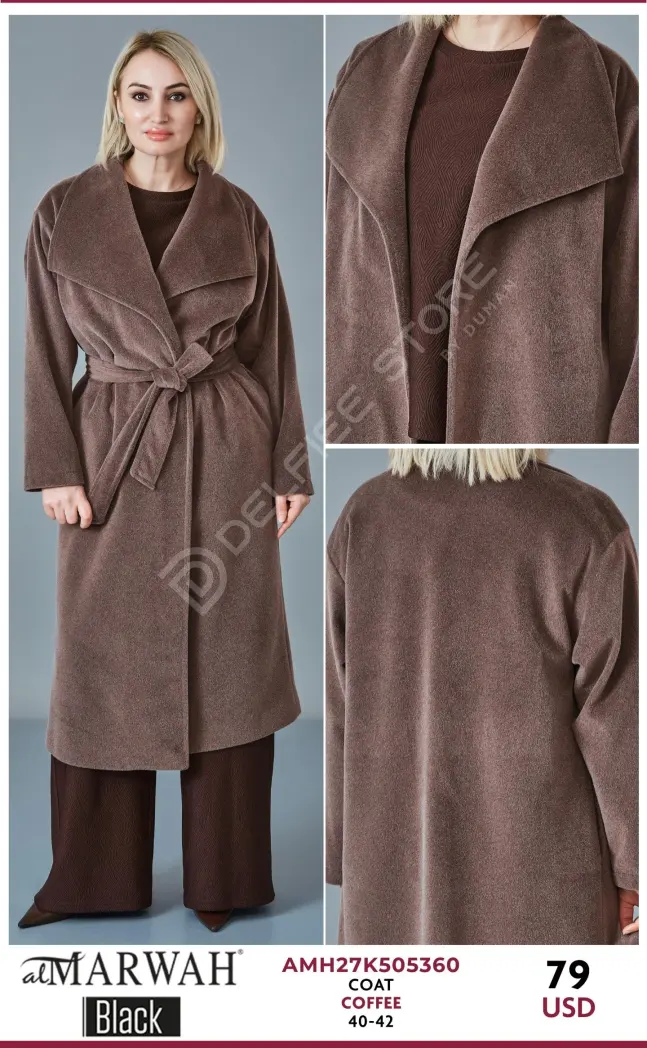 Пальто AL MARWAH Black (Brown, модель AMH27K505360) оптом