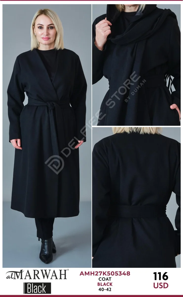 Пальто AL MARWAH Black (Black, модель AMH27K505348) оптом