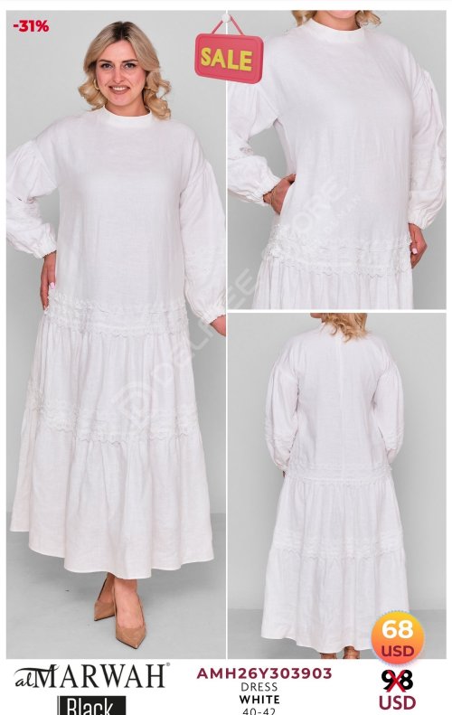 Платье AL MARWAH Black (Белый, модель AMH26Y303903) оптом