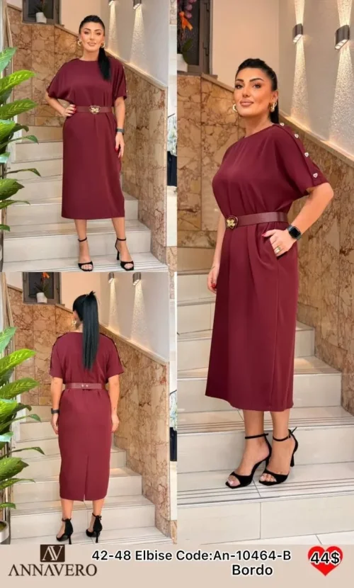 Платье ANNAVERO (Burgundy, модель AN-10464-B) оптом