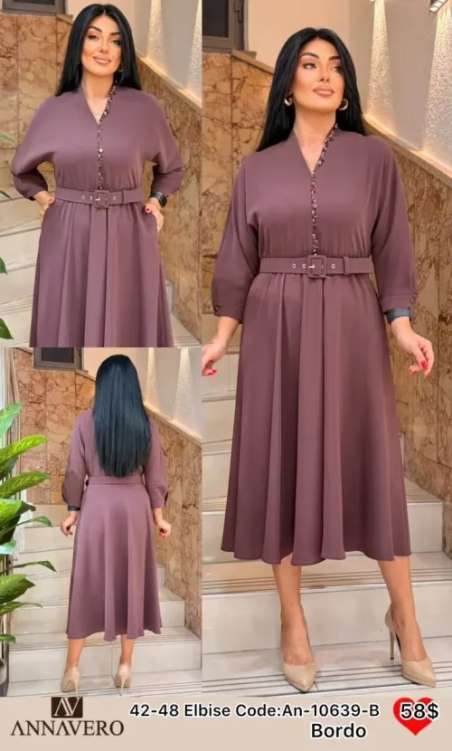 Платье ANNAVERO (Burgundy, модель AN-10639-B) оптом