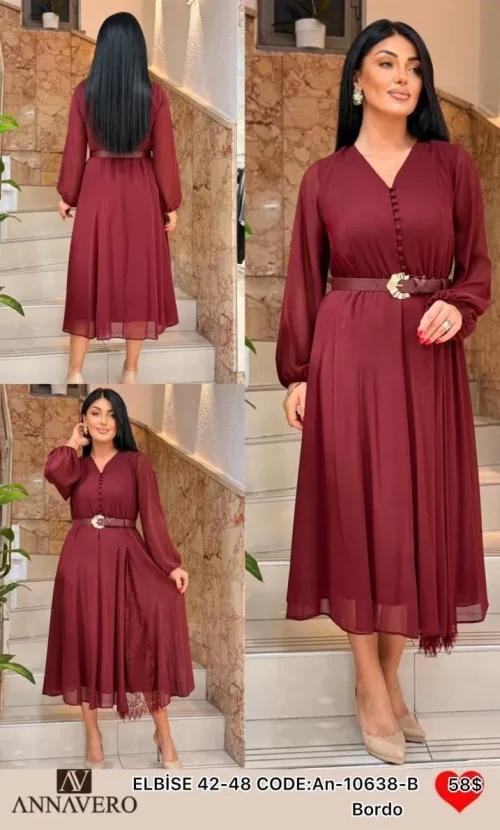 Платье ANNAVERO (Burgundy, модель AN-10638-B) оптом