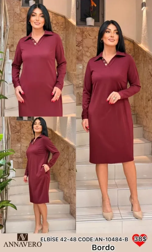 Платье ANNAVERO (Burgundy, модель AN-10484-B) оптом