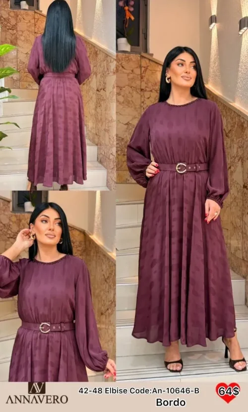 Платье ANNAVERO (Burgundy, модель AN-10646-B) оптом