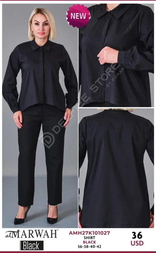 Рубашка Al Marwah (Black, модель AMH27K101027) оптом