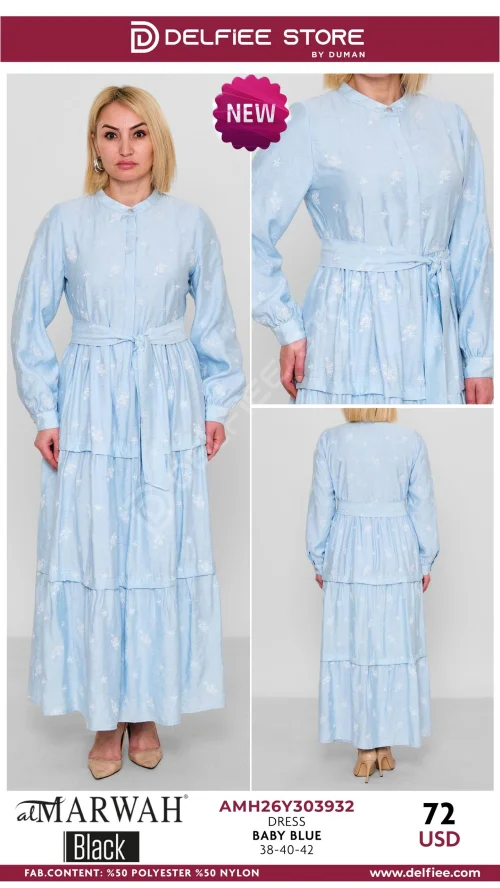 Платье, Al Marwah, Черный, модель AMH26Y303932, женская одежда оптом из Турции, Лалели