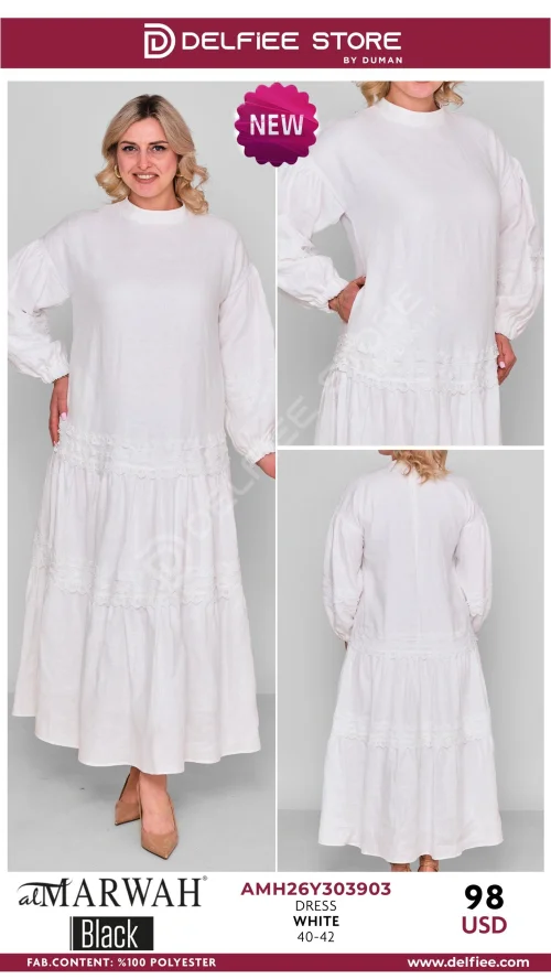 Платье, Al Marwah, Черный, модель AMH26Y303903, женская одежда оптом из Турции, Лалели