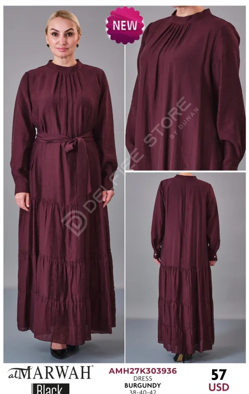 Платье Al Marwah (Бордовый, модель AMH27K303936) оптом