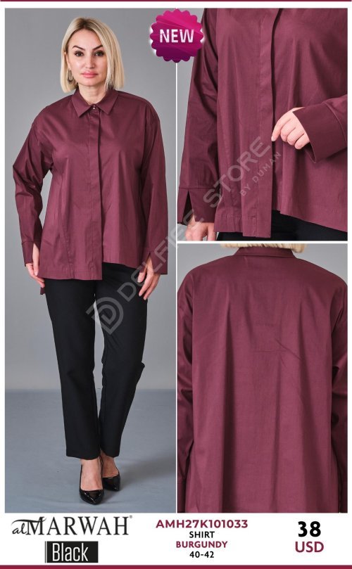 Рубашка Al Marwah (Burgundy, модель AMH27K101033) оптом