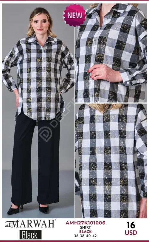 Рубашка Al Marwah (Black, модель AMH27K101006) оптом
