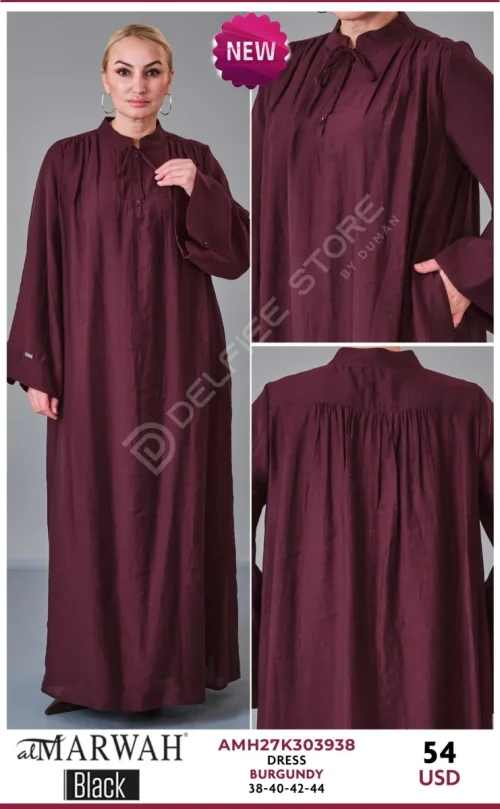 Платье Al Marwah (Burgundy, модель AMH27K303938) оптом