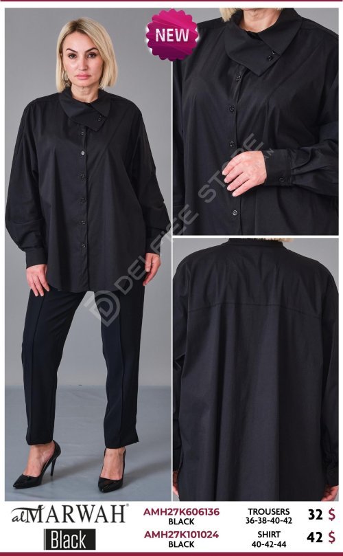 Рубашка Al Marwah (Black, модель AMH27K101024) оптом
