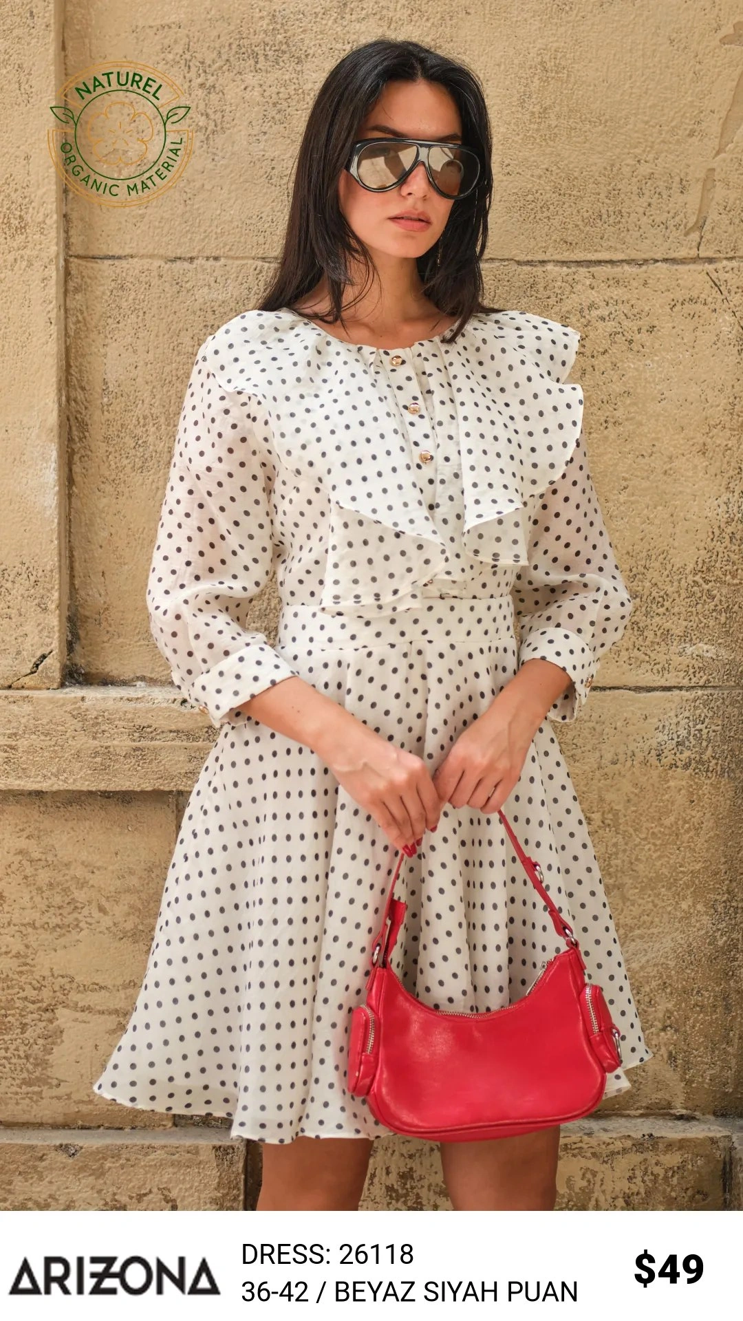 Платье, Arizona Dress, Белый, модель 26118, женская одежда оптом из Турции, Лалели
