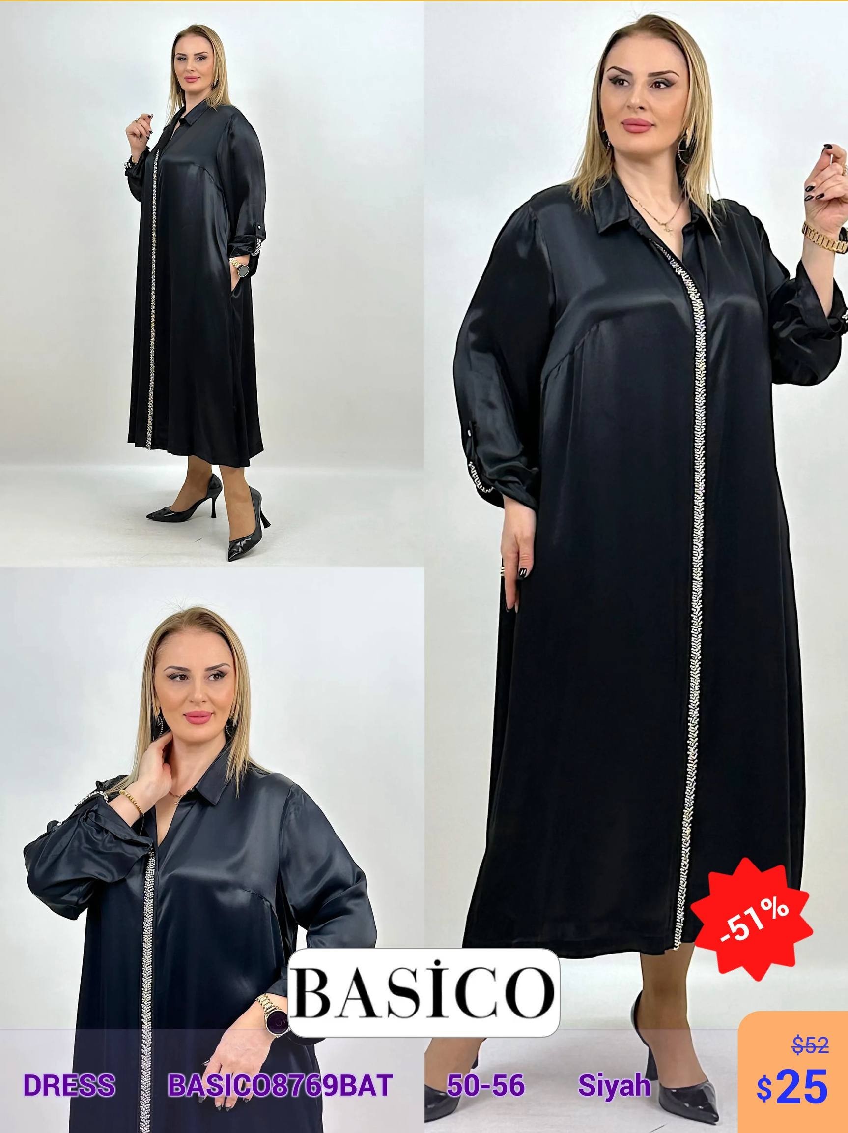 Платье BASICO (Черный, модель BASIC08769BAT) оптом