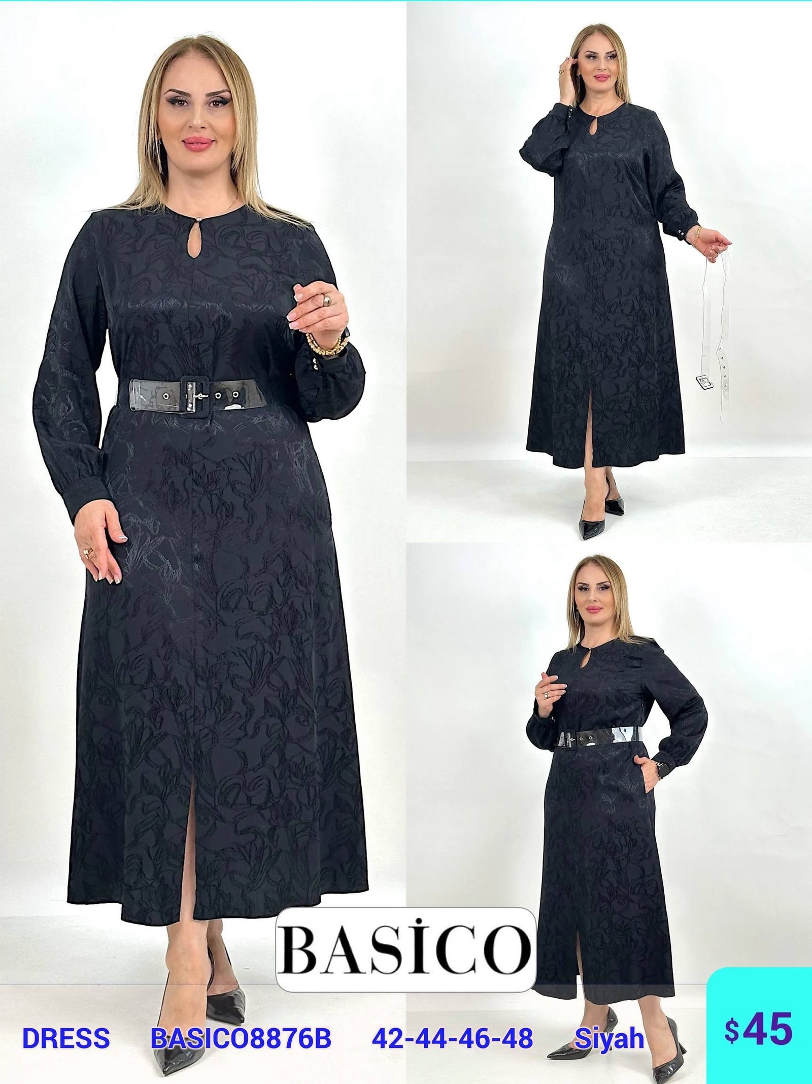 Платье BASICO (Черный, модель BASICO8876B) оптом
