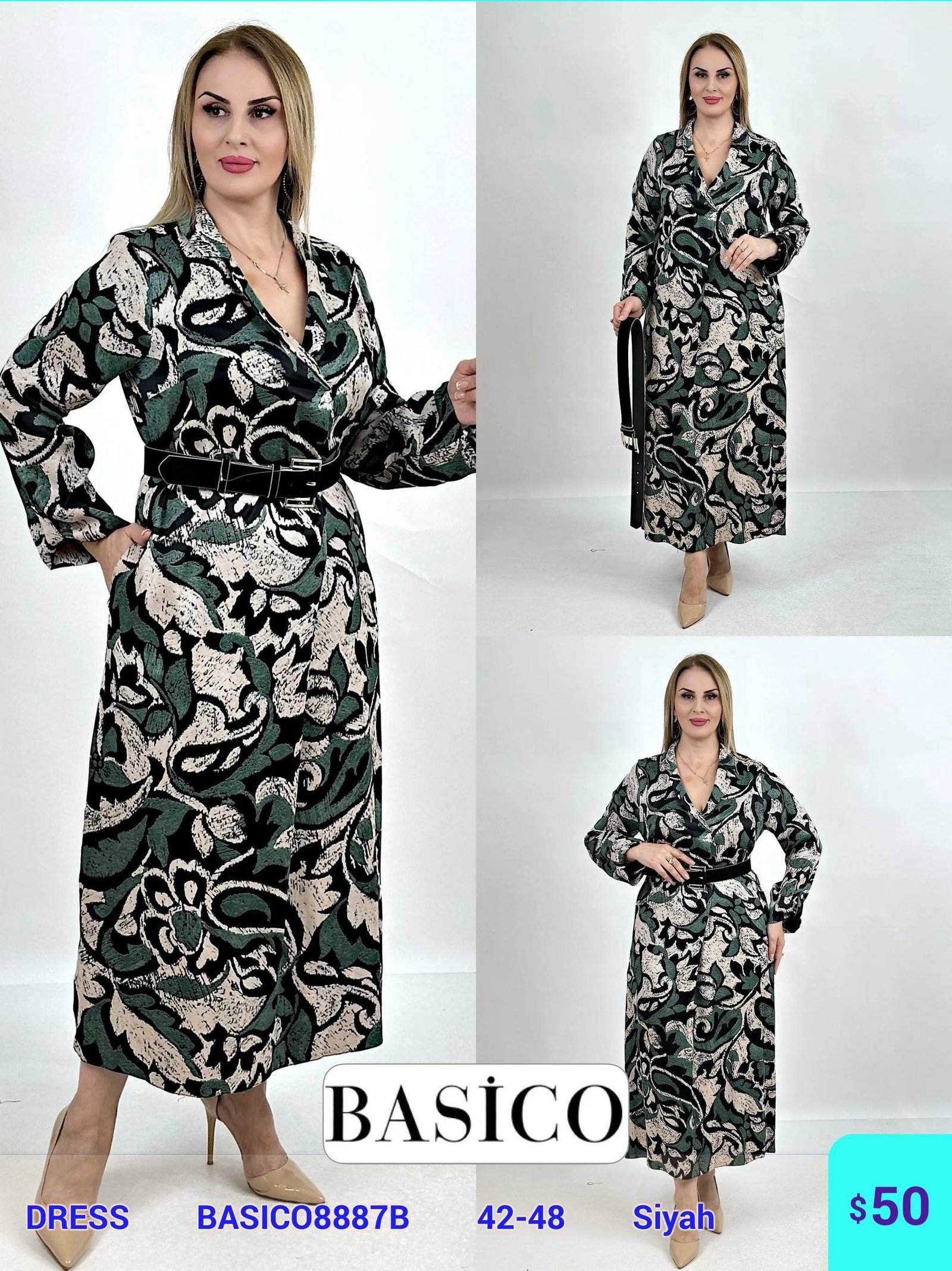 Платье BASICO (Черный, модель BASICO8887B) оптом