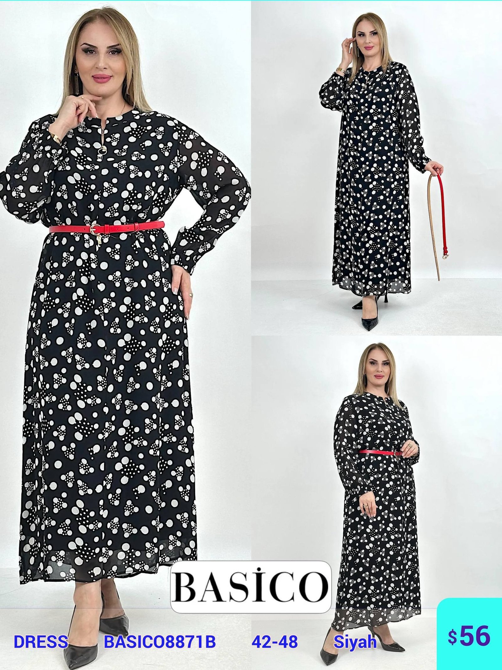 Платье BASICO (Черный, модель BASICO8871B) оптом