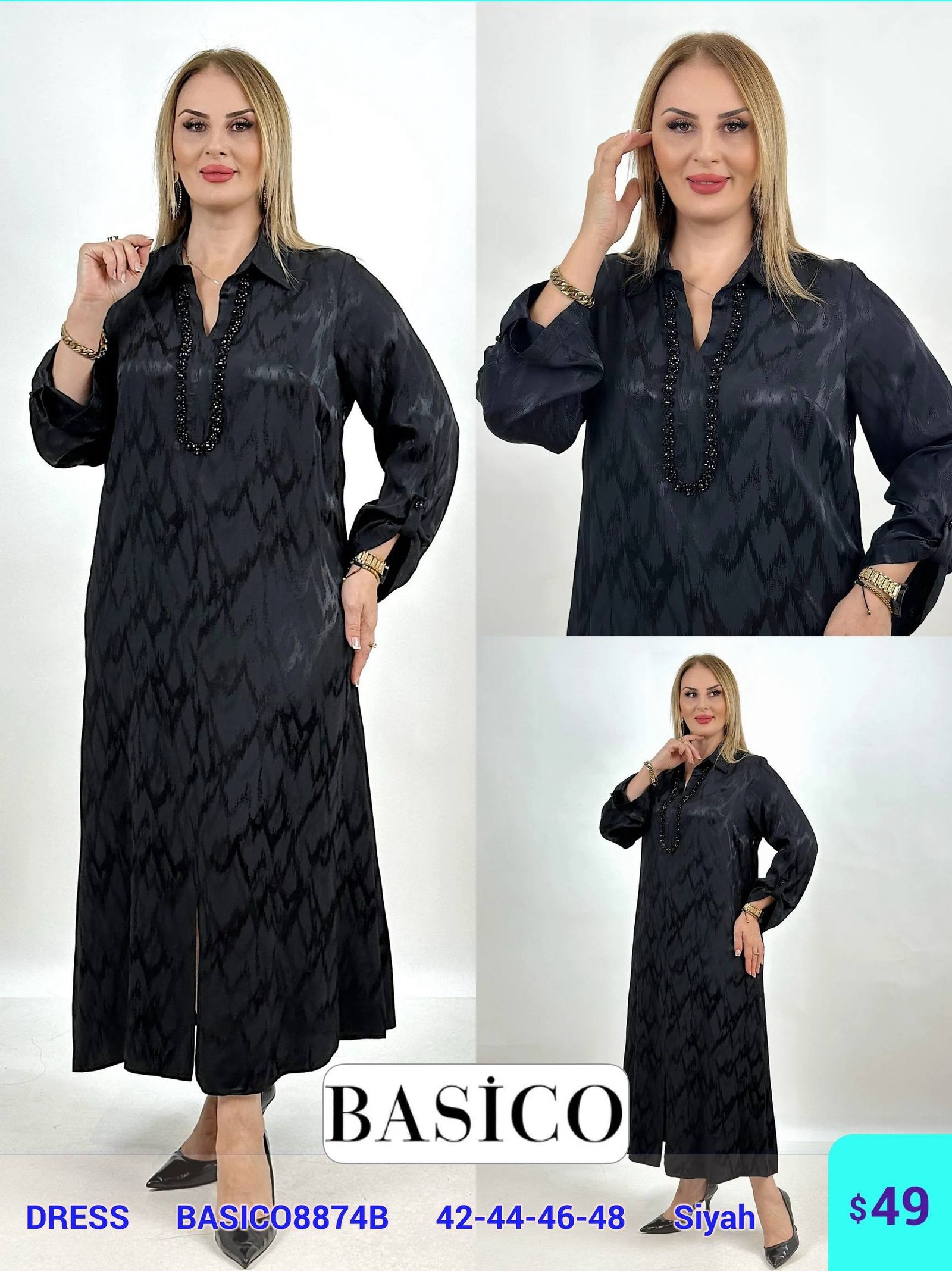 Платье BASICO (Черный, модель BASICO8874B) оптом