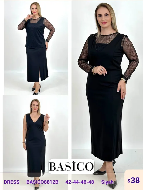 Платье BASICO (Black, модель BASICO8812B) оптом
