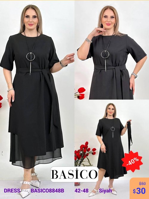 Платье BASICO (Черный, модель BASICO8848B) оптом