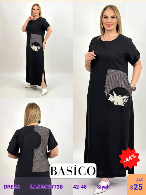 Платье BASICO (Черный, модель BASICO8773B) оптом