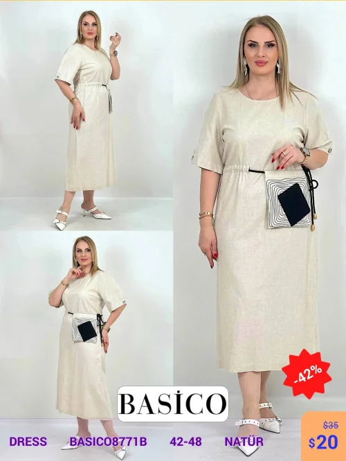 Платье BASICO (Бежевый, модель BASICO8771B) оптом