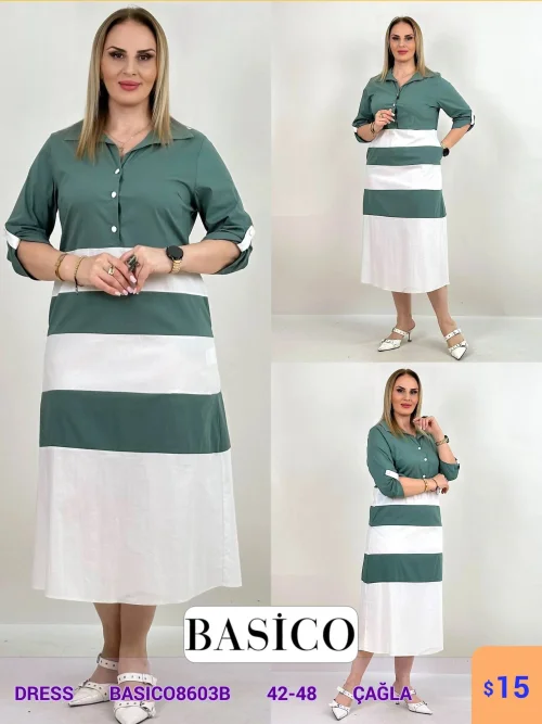 Платье BASICO (Оливковый, модель BASICO8603B) оптом