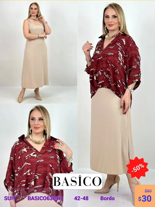 Костюм BASICO (Бордовый, модель BASICO6304B) оптом